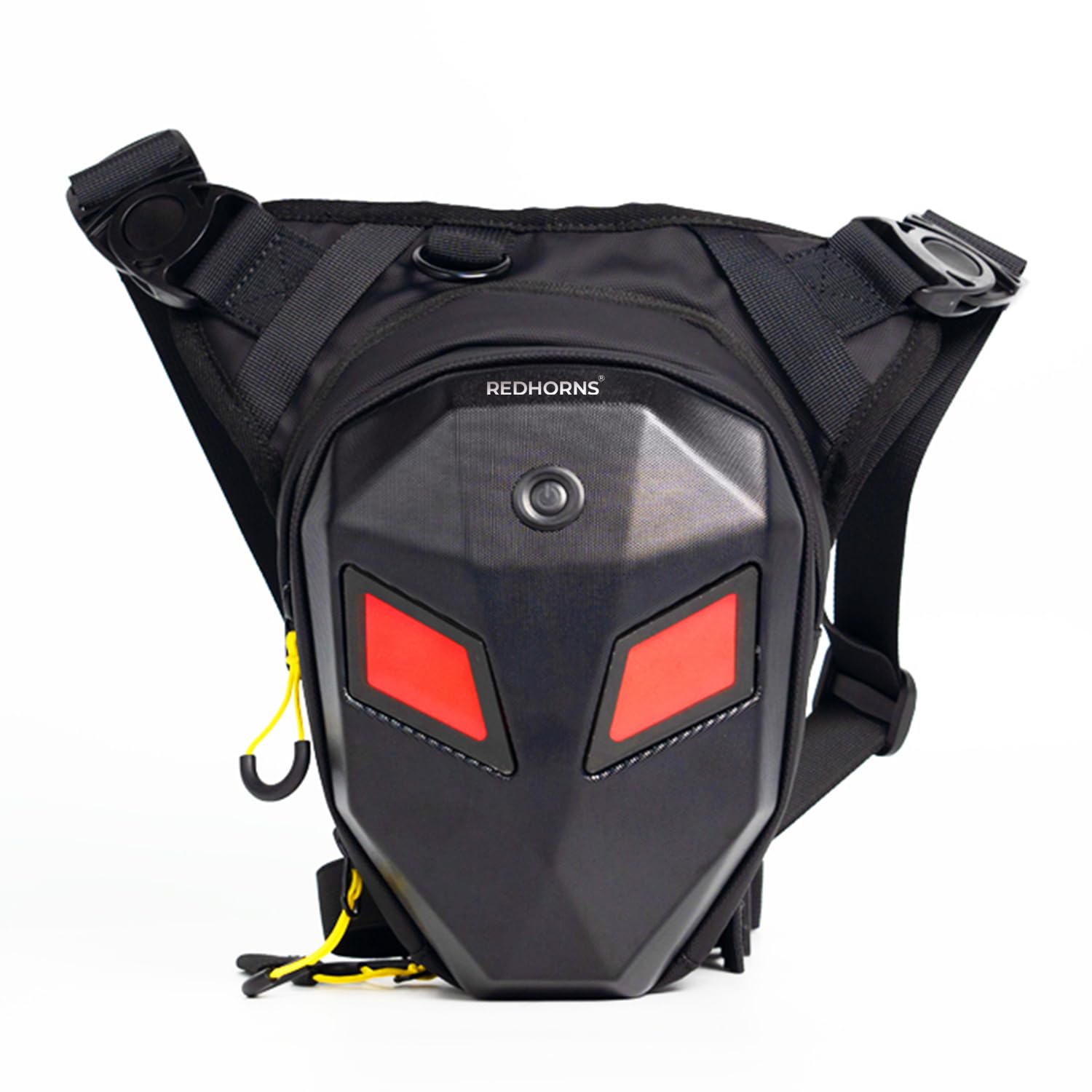 Mini Motorbike Thigh Bag with LED Eyes, Waterproof Unisex Leg Drop Bag, Motorcycle Riding Waist Pack, Multifunctional Design, Travelling Camping Cycling Waist Pouch - Black-image-17