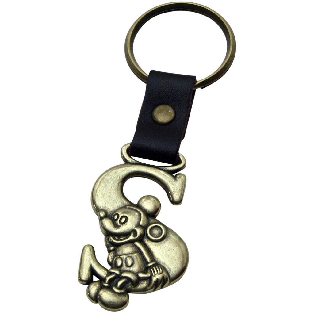 Disney Mickey Mouse Buchstabe S Messing-Schlüsselanhänger