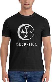 [AFINDI] メンズ Tシャツ Buck-Tick 半袖 綿100％ ゆったり おおきい サイズ インナーシャツ 夏服 丸襟 柔かい 肌着 シルエット おしゃれ 4季 アウトドア スポーツ フィットネス S