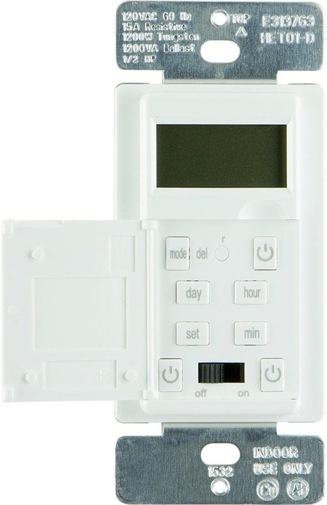 Defiant 15 Amp 7Day InWall Digital CFLLED Compatible Timer