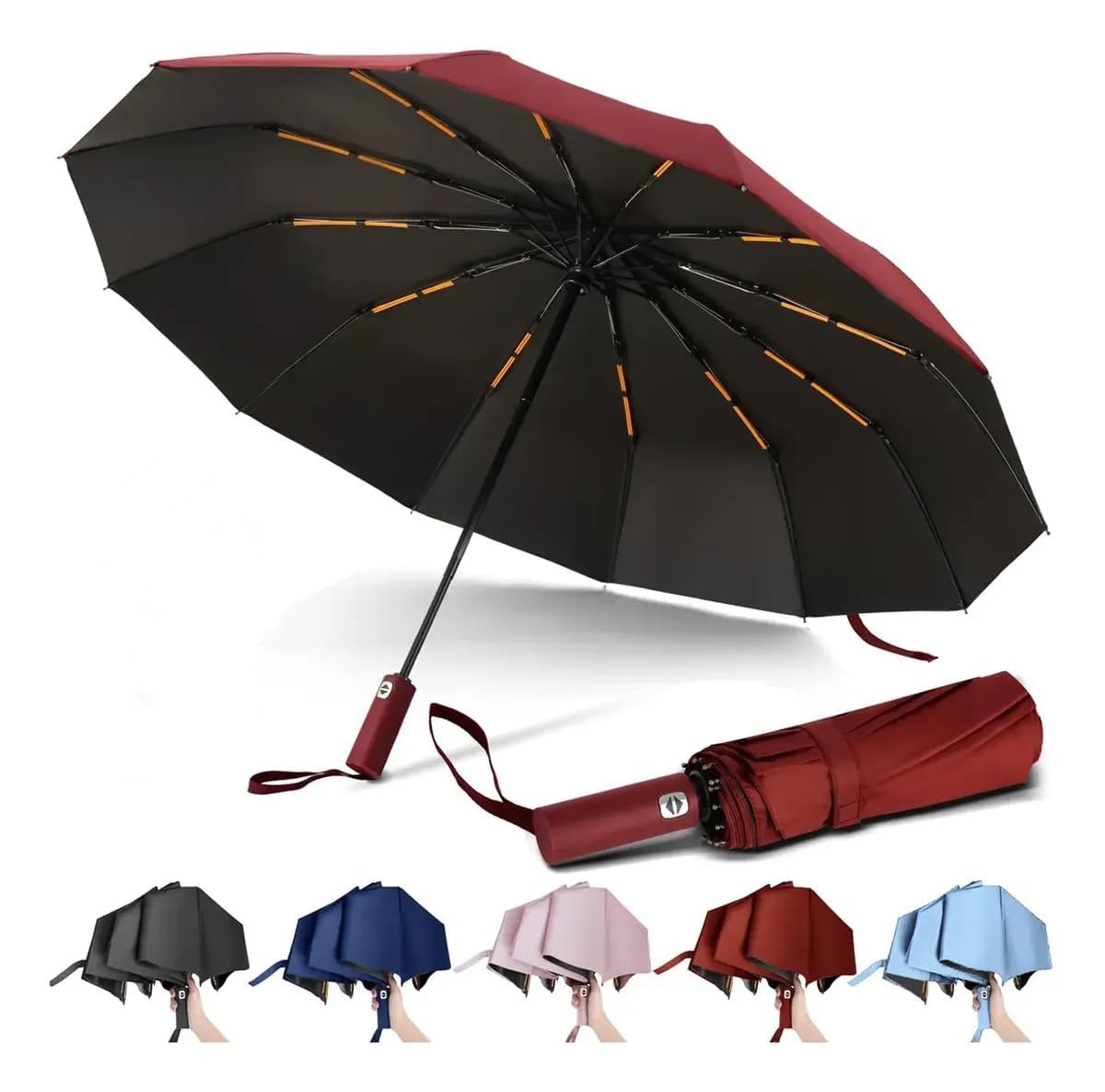 roniare Automatic Open Close Windproof Folding Travel Umbrella, Portable Compact Rain Umbrella for Men & Women Strongest Premium Auto Folding Umbrella for Rain and Sun-picture-32