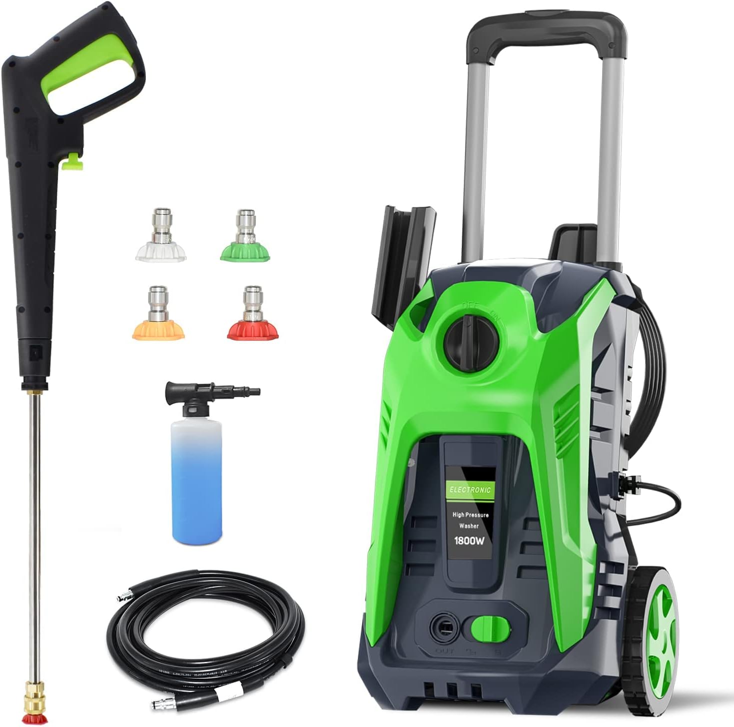 YANICHA Electric Hight Pressure Washer - 3500 PSI Power Washers Electric Powered 2.6 GPM Car Cleaner with 4 Nozzles Foam Cannon, Clean Cars, Home, Patio