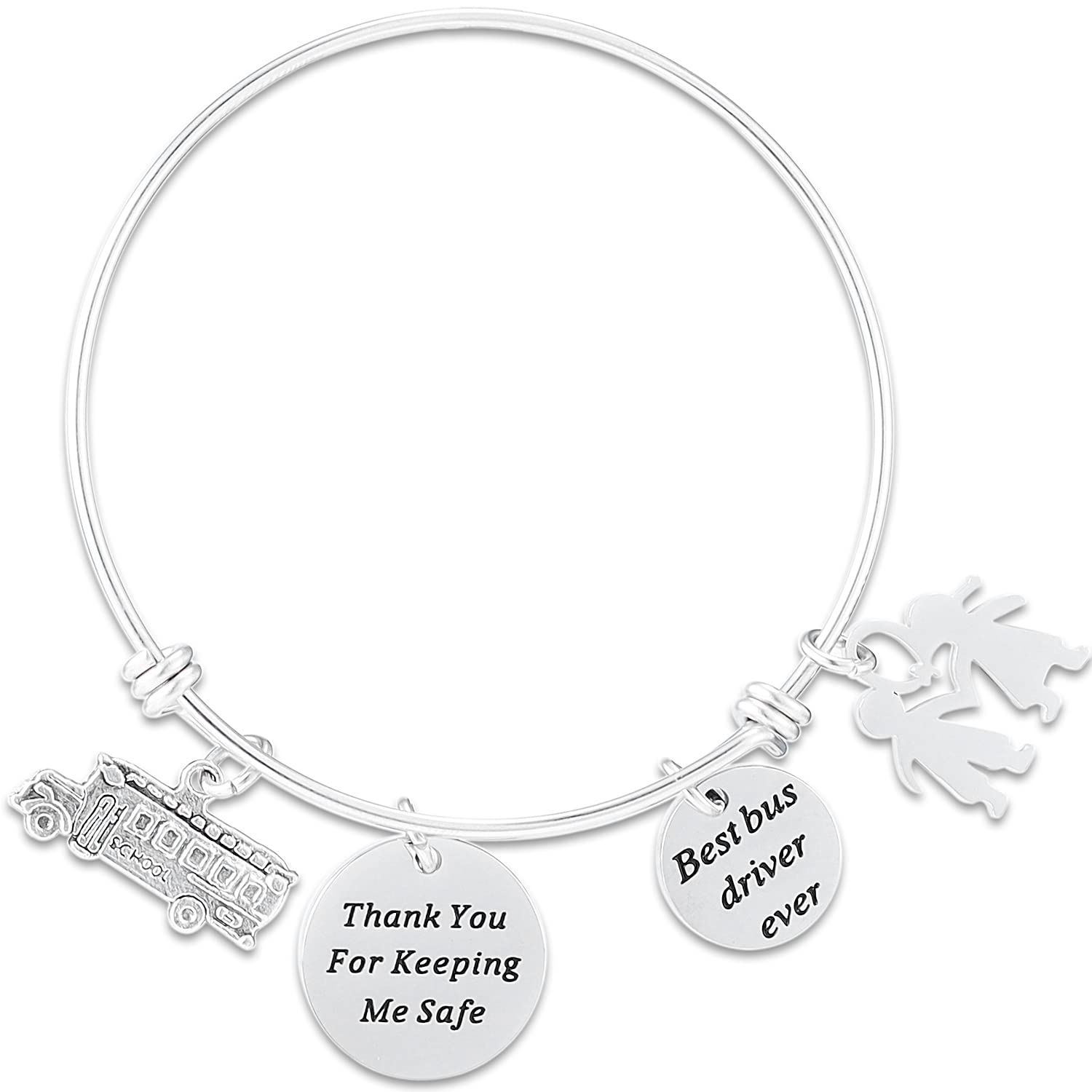 Kivosliviz Bus Driver Bracelet Thank You Keeping Safe End of Year Gifts for School Bus Drivers