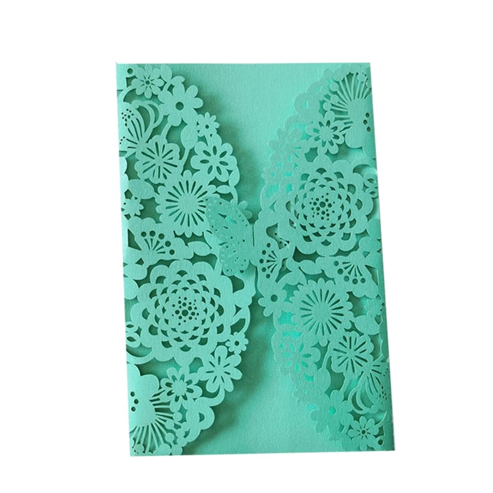 Einladungsumschläge, Schmetterlings-Hochzeitseinladungskarten, 10 Stück, glitzernd, mehrfarbig, mit Umschlägen(Light Blue,All Set)