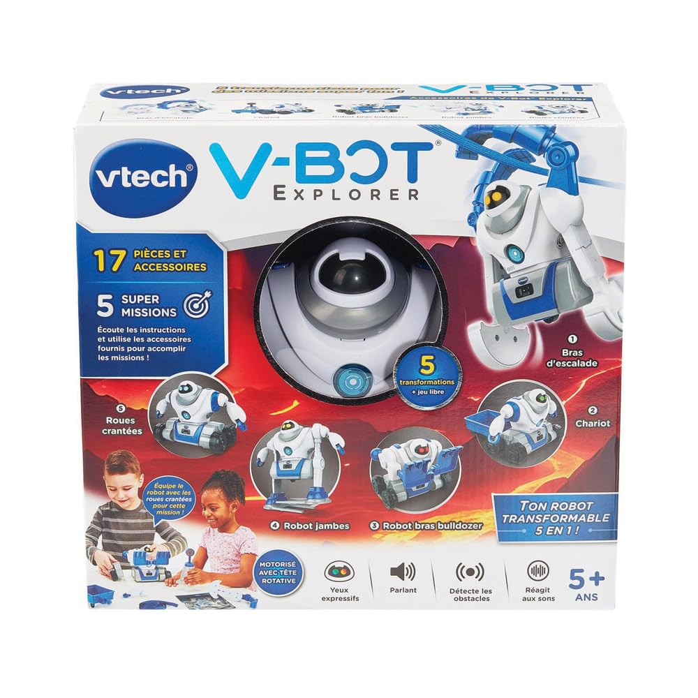 VTech V-Bot Explorer, Robot dziecięcy, 573705, szary, standardowy