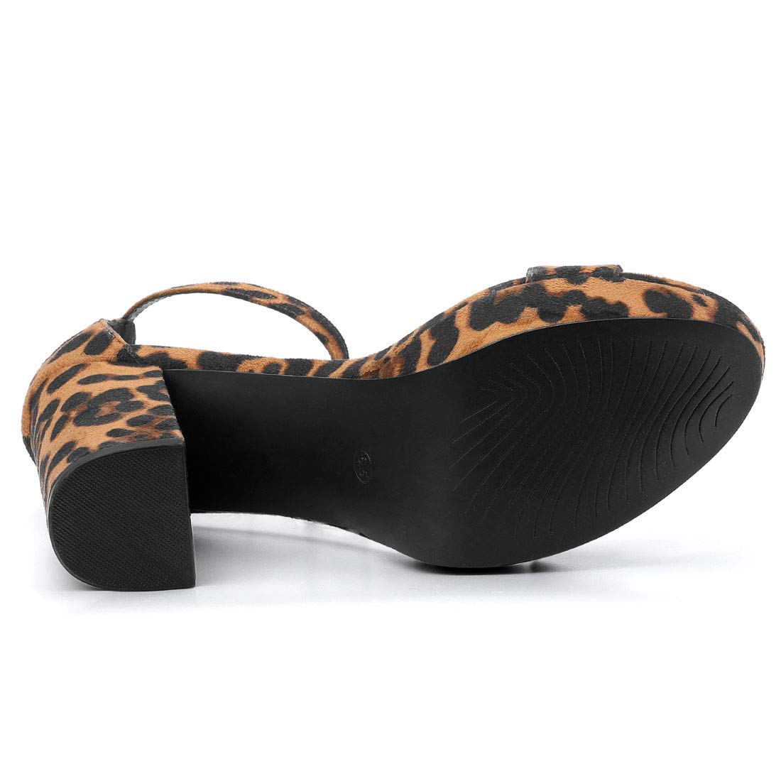 Allegra K Sandales à Talons Hauts et Plateforme à Bride Cheville pour Femmes Léopard 36