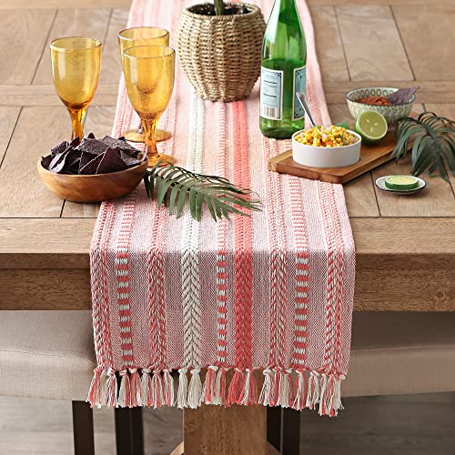 DII Farmhouse Braided Stripe Table Runner Collection, 15x72 (15x77, Fringe Included), Spice, 15x72" (15x77", Fringe Included) - Image 4