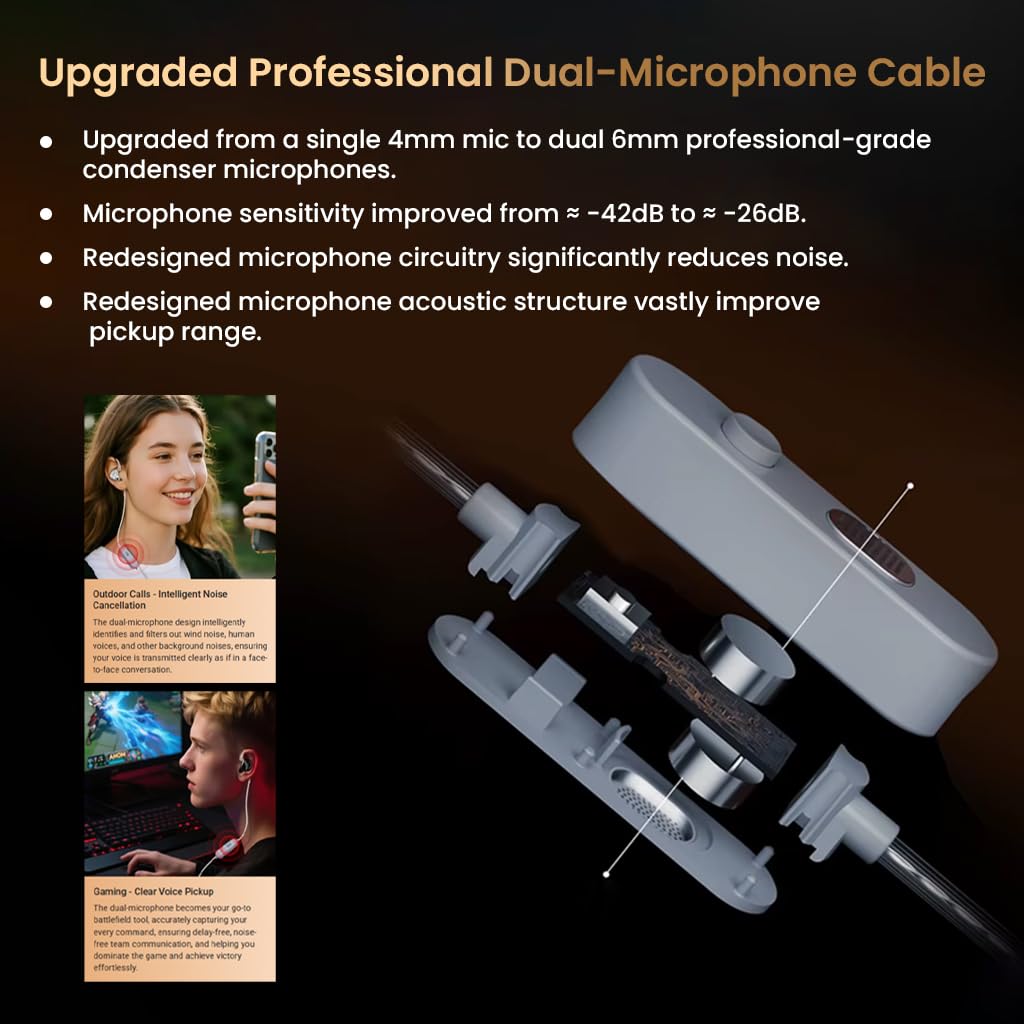 KZ Duonic Hybrid Planar Magnetic in-Ear Monitor, 3X Flux3 8mm Planar + 8mm Super-Linear Dynamic Driver, No Switches Standard Version, Silver Shell with HD Dual-Mic Type-C Cable — Amazon image 7