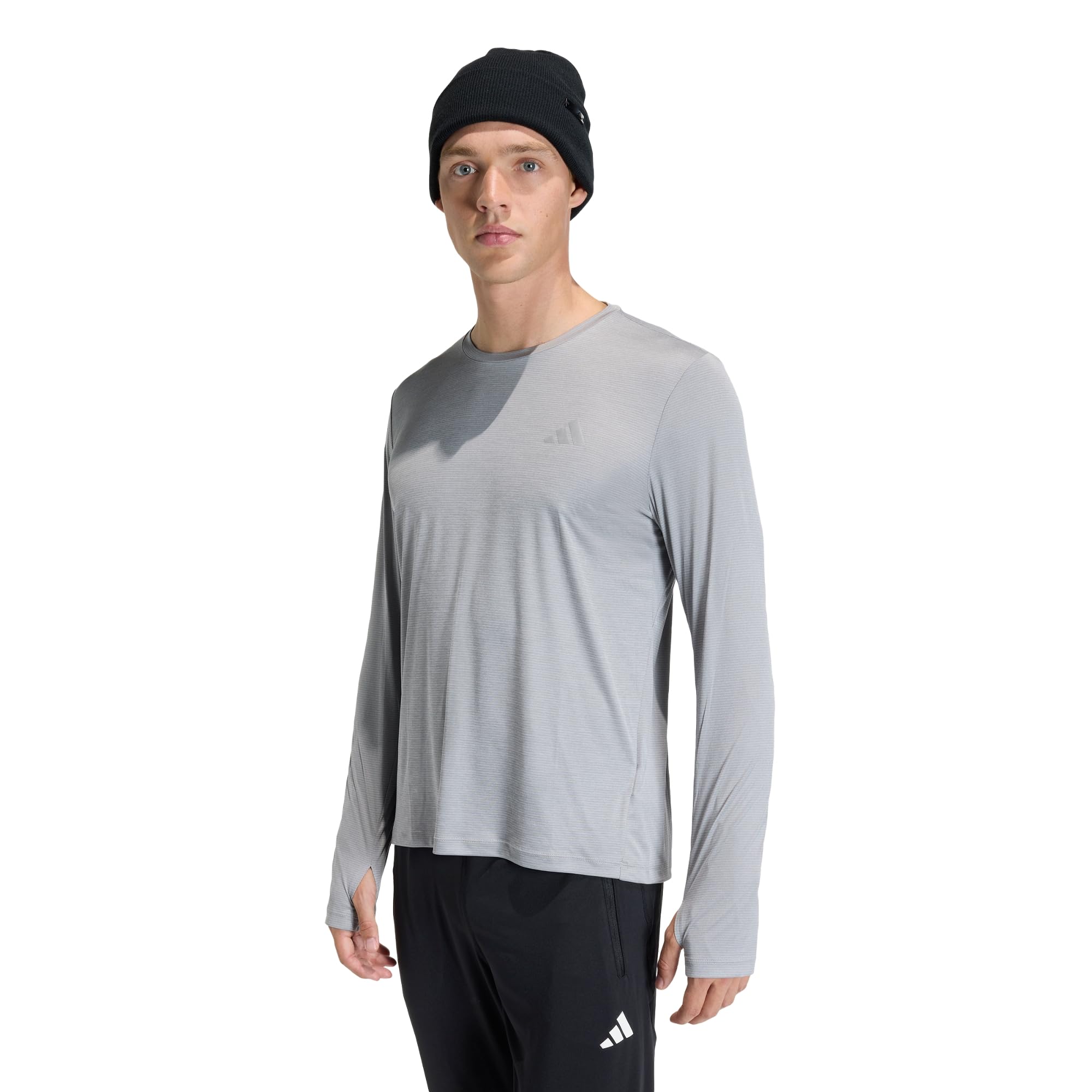 adidas heren adi365 Running Essentials Long Sleeve, medium grey heather, S