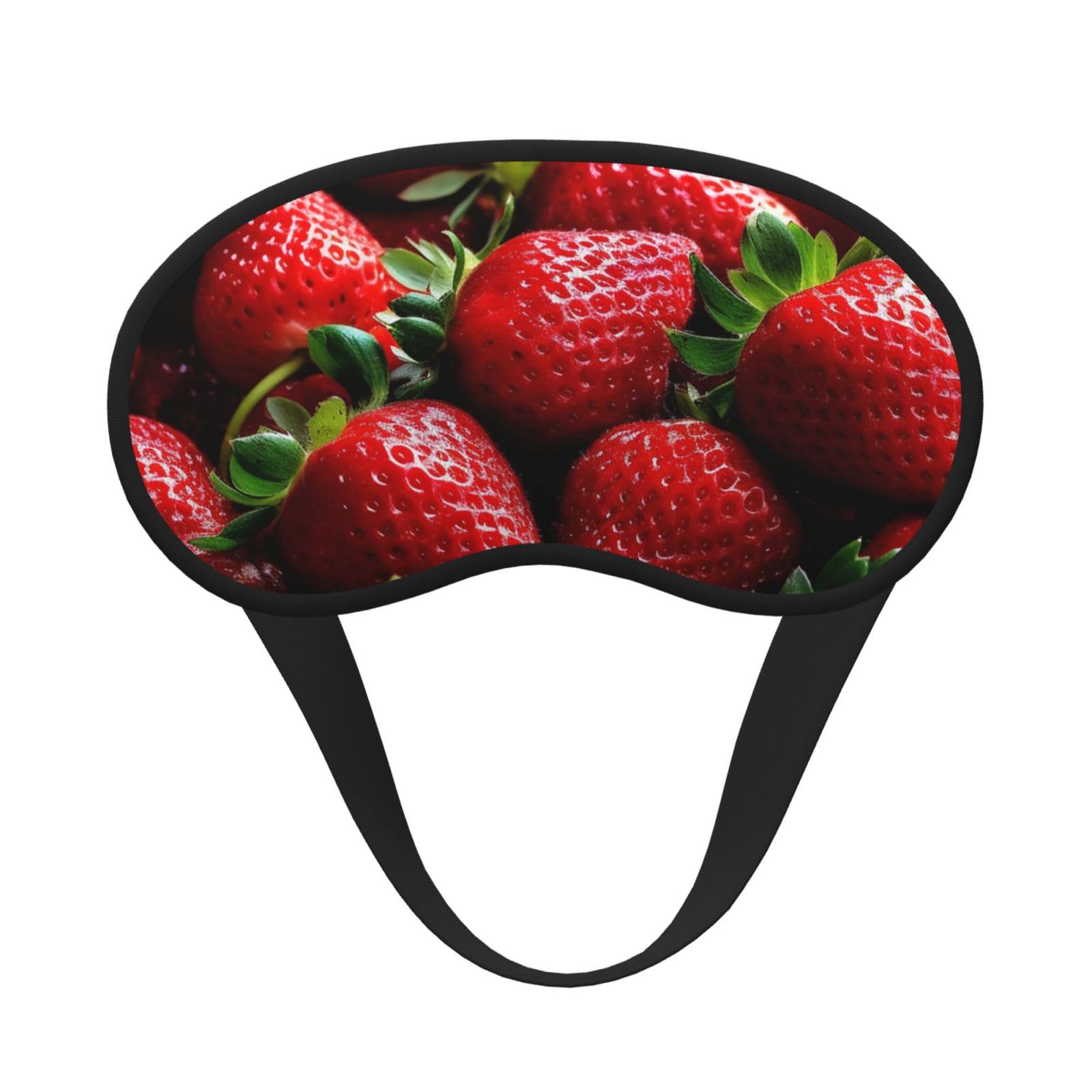 Sleep Mask for Side Sleeper Silk Sleeping Eye Masks with Elastic Strap Super Soft Eye Sleep Shade Cover Fresh Strawberries Blackout Night Blindfold for Women Men Travel