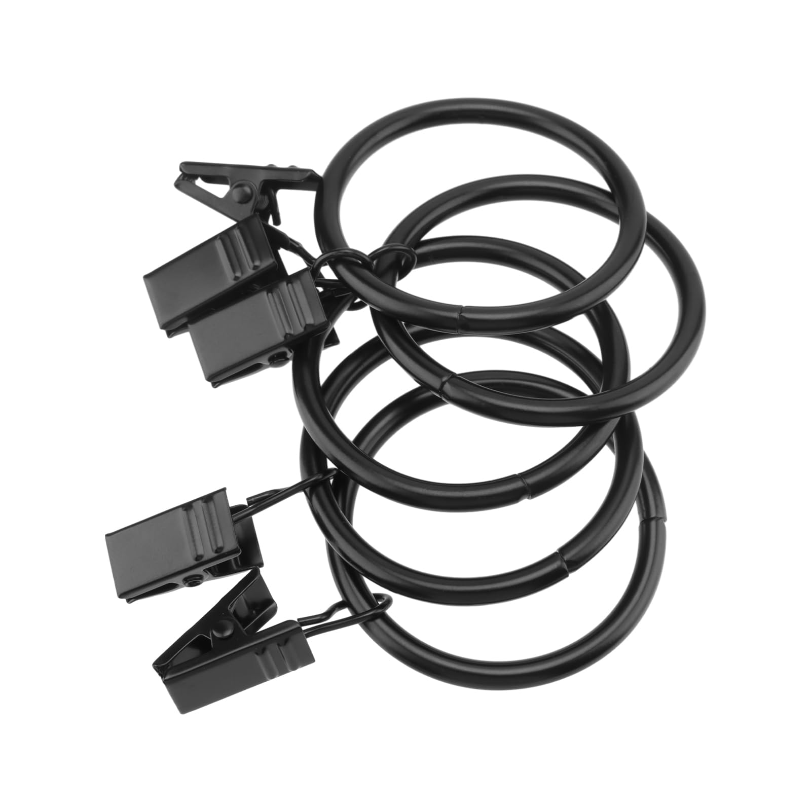 40 Anelli Per Tende Con Clip Da 38 mm, Clip Con Anello In Metallo Nero Per Tende Da Doccia, Finestre E Aste, Antiruggine