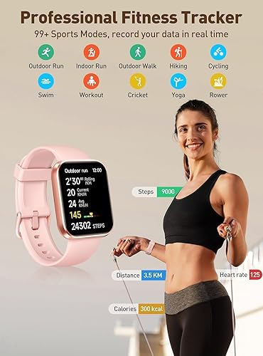 Miniatura 2 de Reloj inteligente para mujer, rastreador de fitness, contador de calorías, podómetro, iOS y Android, compatible con Bluetooth, con IP68 impermeable,