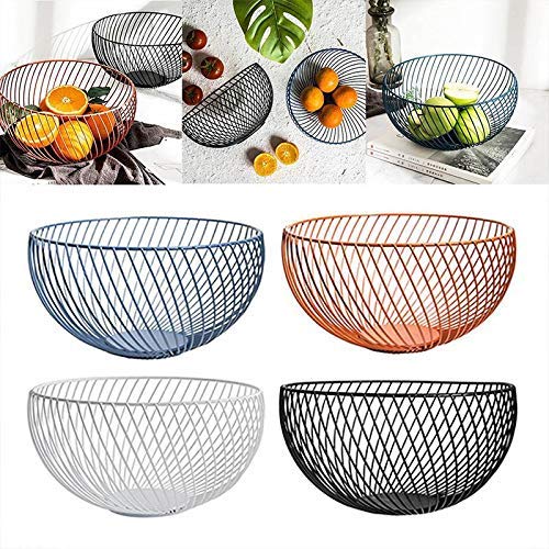 BFYDOAA Ciotola Portafrutta In Filo Di Acciaio Inox – Moderna – 22 Cm – Per Frutta, Verdura, Snack, Pane - 5