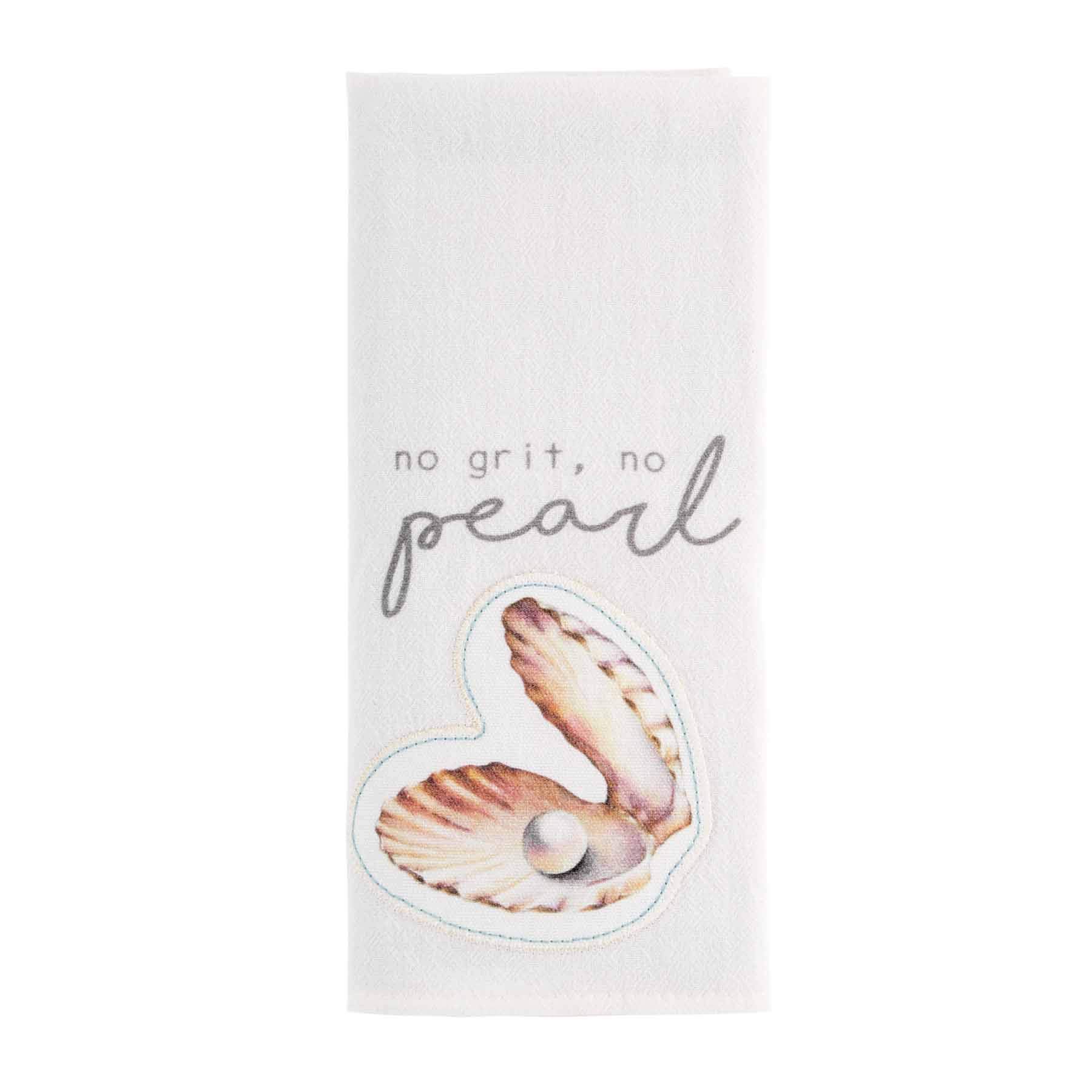 NO GRIT Wrinkled Oyster Towel, White, 21"" x 14"""