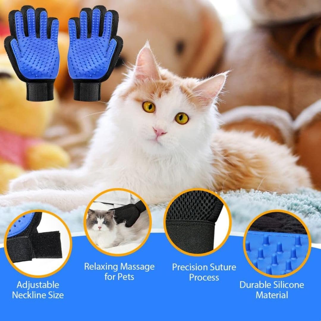 Pet Grooming Glove, Pet Brush Glove, Deshedding Brush Glove, Pet Hair Remover Brush - Image 4