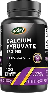 Oxify Calcium Pyruvate 750 mg | 120 Vegetarian Capsule | Gluten-Free, Non-GMO | Supplement Made in USA