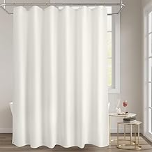 Fabric Shower Curtain Liner Washable, 70 x 72 Inches, Cream Shower Liner Fabric with 2 Magnets, Bathroom Polyester Shower Liner Waterproof Soft Lightweight, Cream