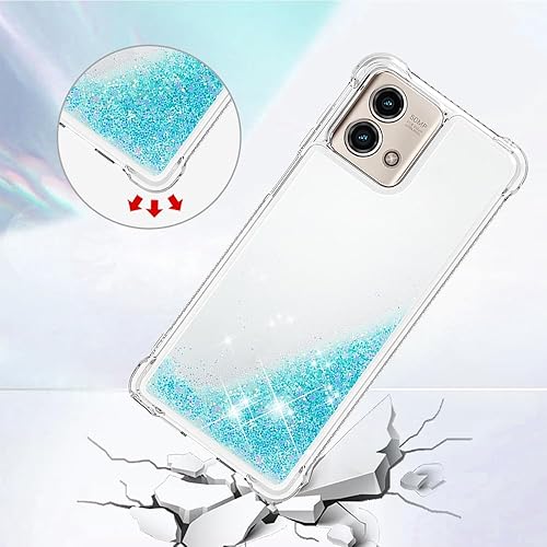 Miniatura 5 de Funda para Moto G Stylus 5G 2023 con protector de pantalla de vidrio templado, para mujeres y niñas con purpurina líquida flotante linda funda de