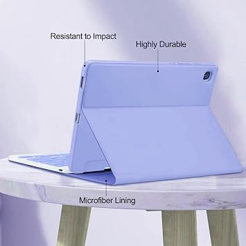iPad 9th Gen 8th Gen 7th Generation Keyboard Case 10.2 Inch with Detachable Wireless Keyboard iPad Air3/Pro 10.5 Cover with Apple Pencil Retractable Full Protection Business White Keyboard, Purple