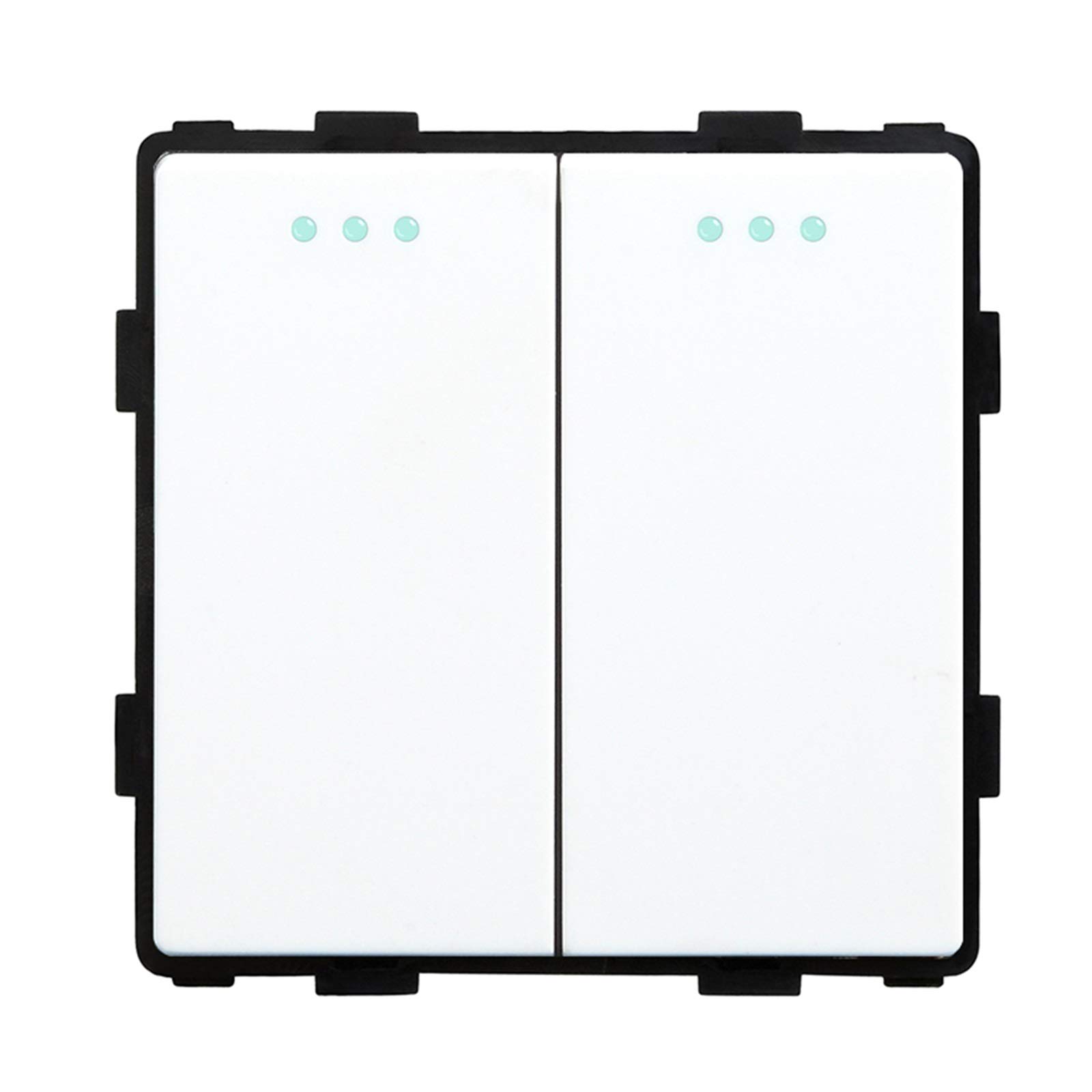 BSEED EU Standard 2 Gang 1 Way Light Switch White 86mm — image 1