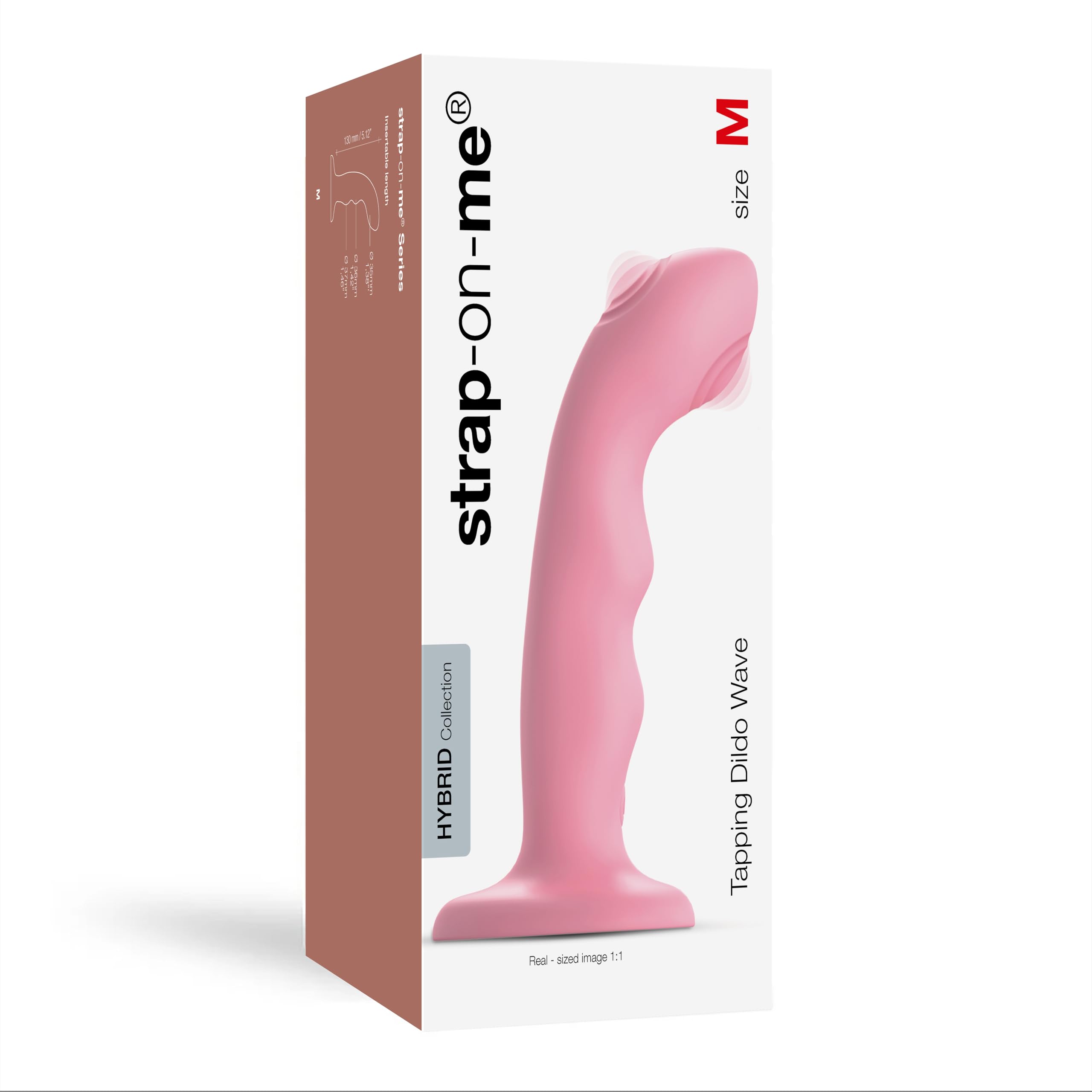 Strap-on-me Tapping Dildo Wave – Vibratore a doppio movimento pulsante per la stimolazione del punto G e del punto P, silicone morbido, impermeabile e ricaricabile