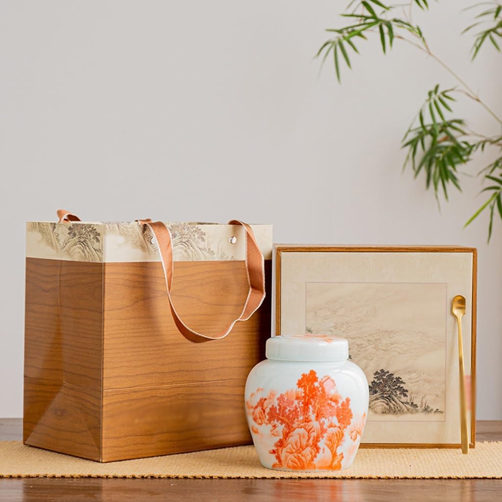 SONGCHAO Sugar Jar Spring Tea Canister Set, Ceramic Storage, Sealed Coffee Bean Tea Canister