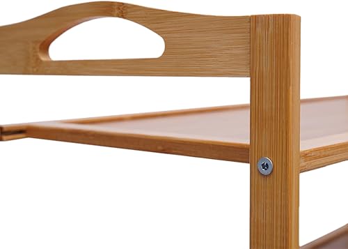 Miniatura 5 de MONIPA Organizador de zapatos de bambú para entrada 4 niveles de autoservicio para pasillo armario sala de estar