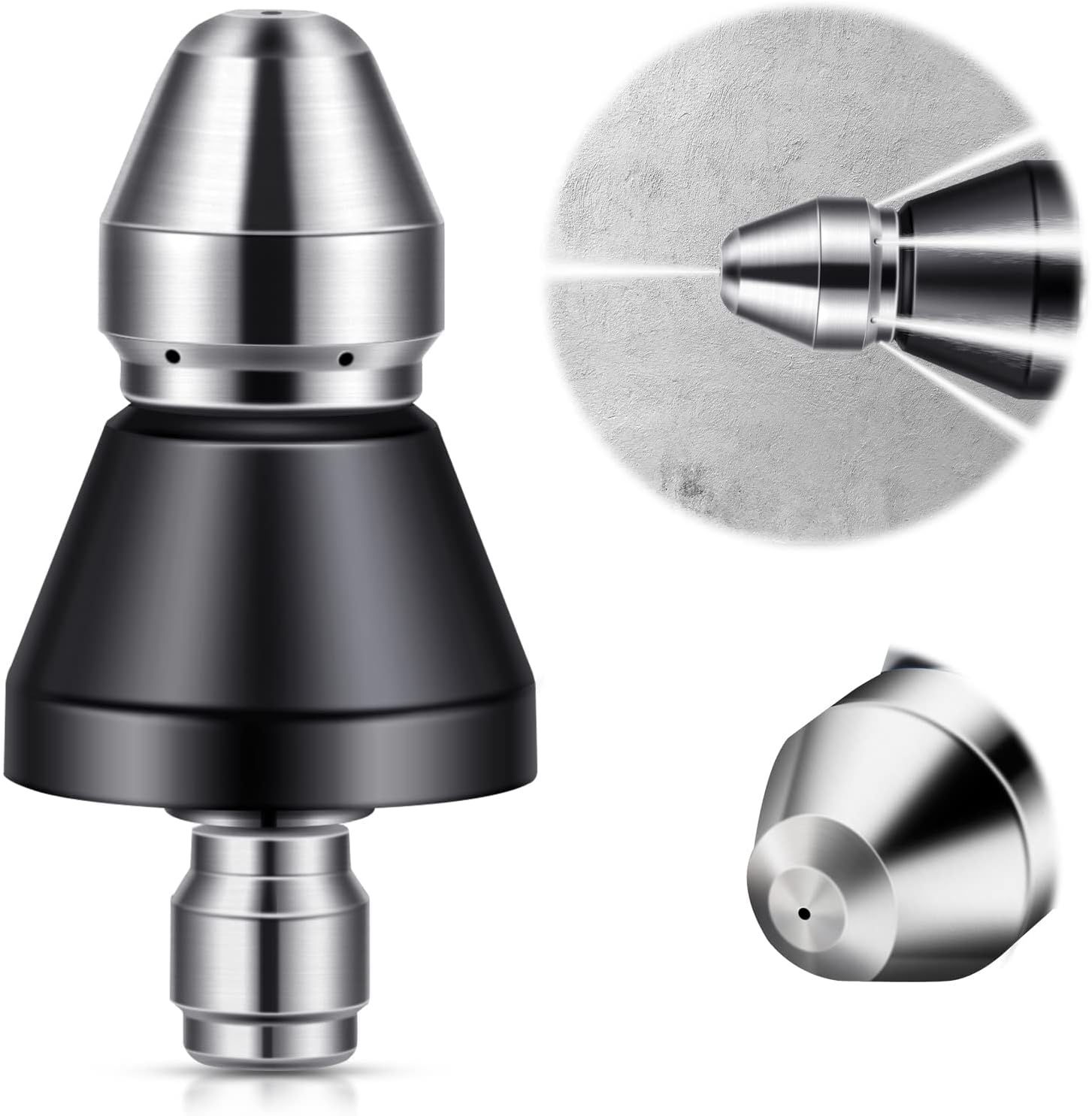 MAKINGTEC Sewer Jetter Nozzle kit, 1/4 Inch Sewer Cleaning Tool High Pressure Nozzle, Turbo Tip for Pressure Washer Nozzle for Garden Hose Drain Clog Remover Hair Clog Remover Toilet Clog Remover