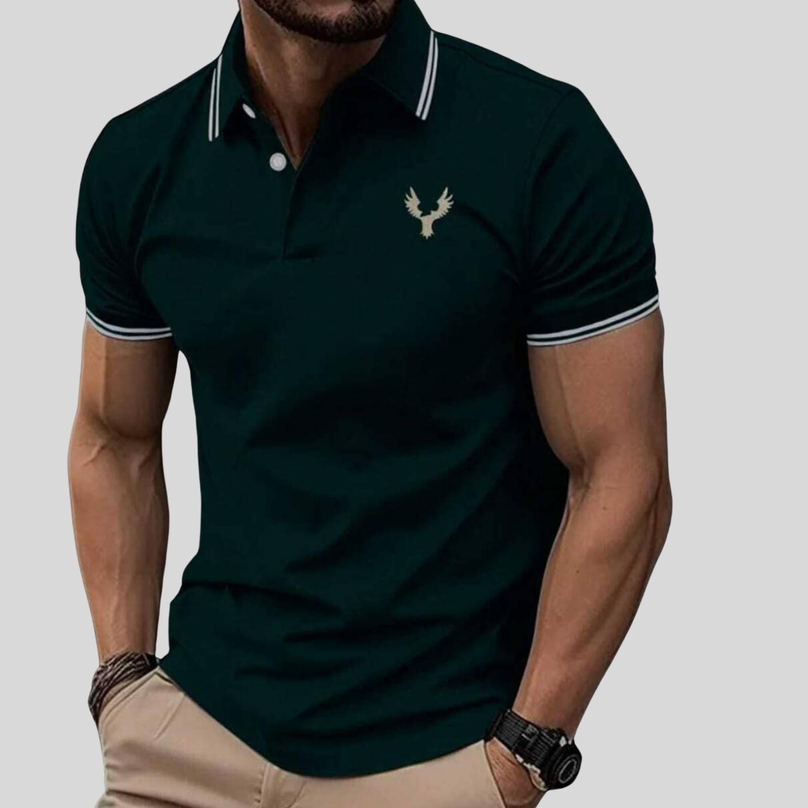 This Polo Offers a That flatters All Body Types While ensuring All-Day Comfort. Its Versatile Design Makes it Suitable for Both Casual outings and More Formal Occasions Green