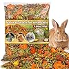 Sukh Natural Botanical Rabbit Treats - 5.64Oz Guinea Pig Treats Healthy Natural Mixed Freeze Dried Vegetable,Flowers & Fruit Hamster Treat for Bunny,Guinea Pig,Hamster,Chinchilla,Gerbil 160g