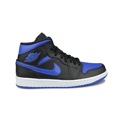 Nike Men's Air Jordan 1 Mid Sneaker - 9.5 - Black/Hyper Royal/White