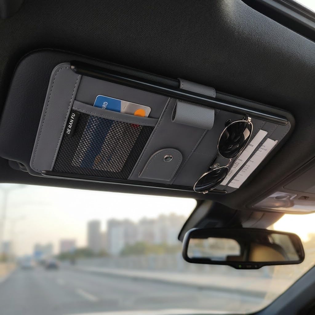 Organizador de visera de gamuza para Escalade Yukon con respaldo de ABS y