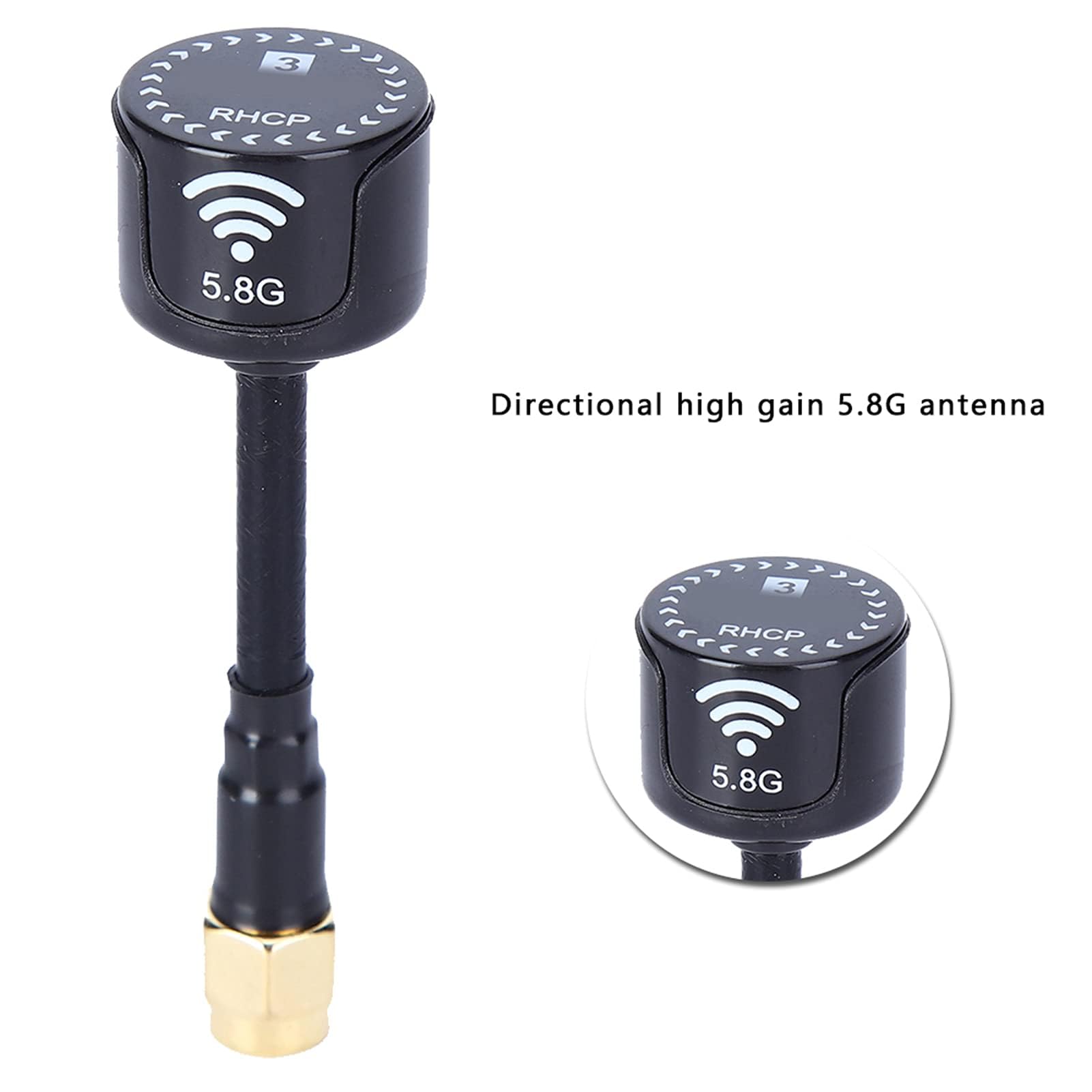 Antenna RHCP 5,8 GHz 3dBi, Alta Sensibilità e Riduzione Interferenze, Antenna FPV Drone 5,8 G, per Piloti Racing RC, Appassionati Drone FPV, Kit Modifica Drone