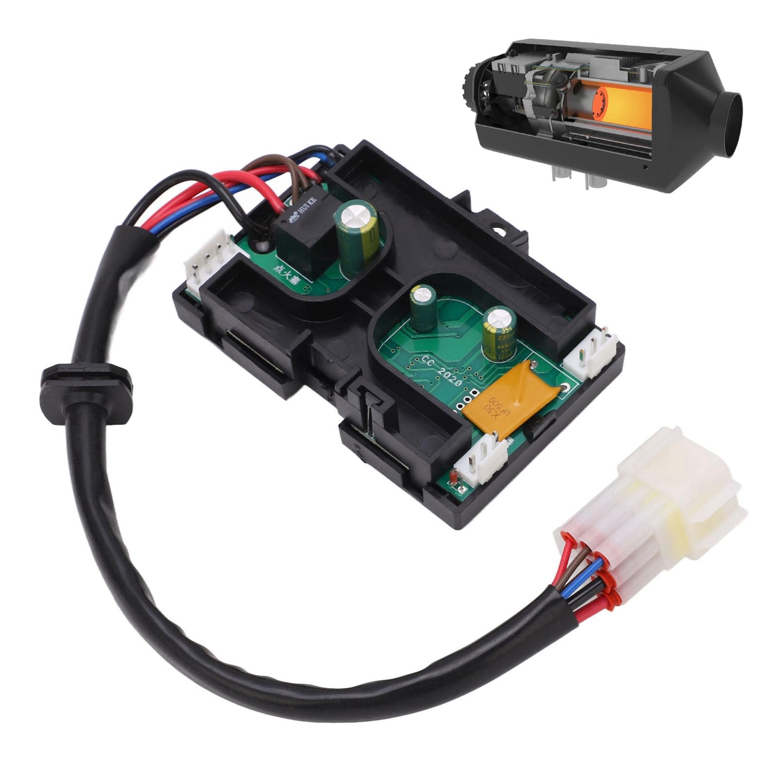 Płyta Kontrolera Ogrzewania Postojowego Samochodu, Płyta Kontrolera Ogrzewania Postojowego 5KW 7 Przewodowy Kontroler Płyty Głównej Grzejnika LCD Pilot do Samochodu (12V)