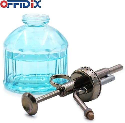 Miniatura 14 de OFFIDIX Mister de cristal para plantas, 6.3 pulgadas de alto, estilo vintage, de bronce, bomba superior de plástico con una mano, regadera