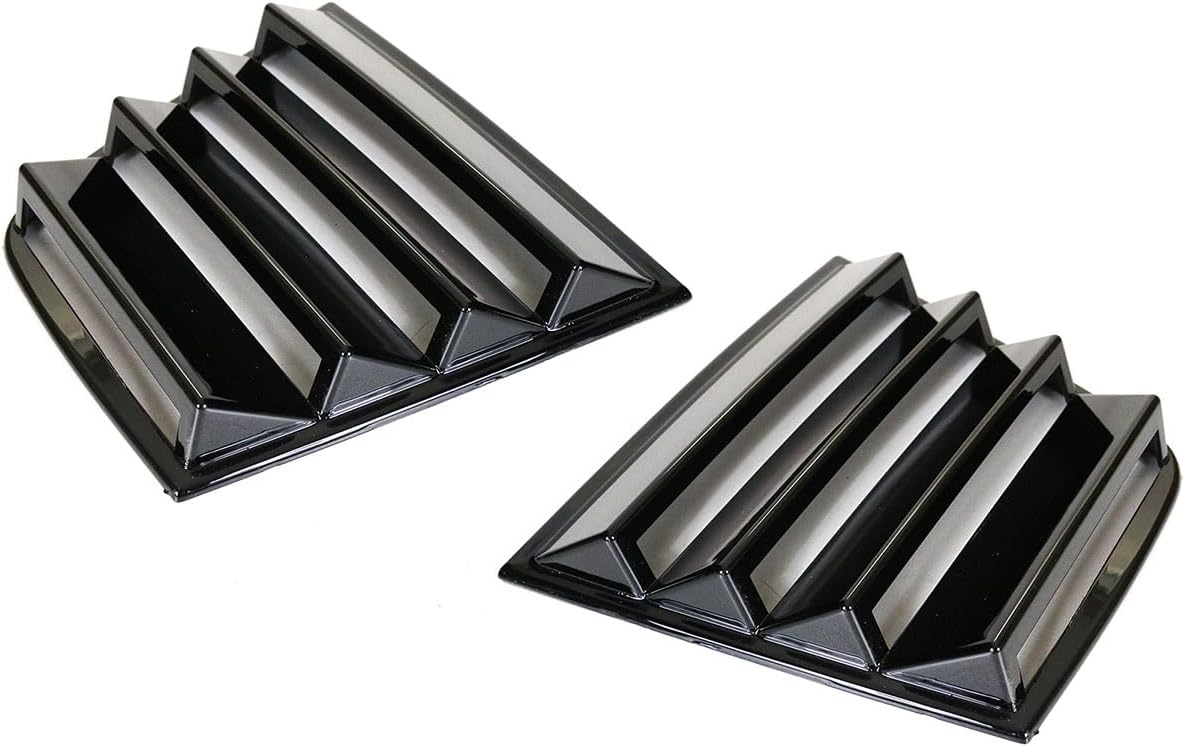 Side Window Louver, Compatible with 2011-2023 Dodge Charger, Gloss Black V1 Style Aerodynamic Rear Side Sunshade Wind Deflection Cover