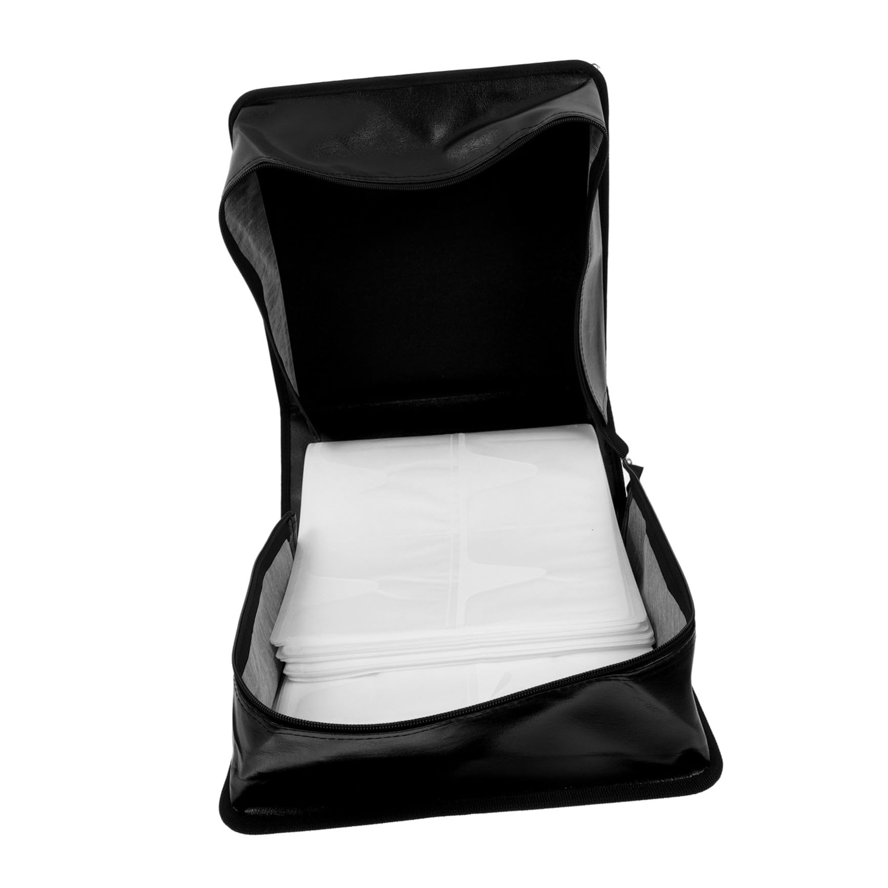 Ipetboom Tragbarer CD Binder aus Pu Leder mit Tragegriff für 500 Discs | Schwarz, für Reise und Büro, Schützt Discs, Große Kapazität, mit Polyester und Pvc Elementen