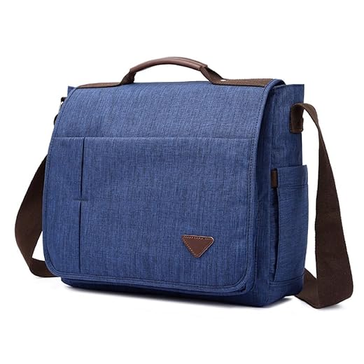 Bolsa Transversal Pasta Mensageiro Carteiro Grande Notebook 15.6 Resistente Para Trabalho Negócios Compartimentos Extras e Alça Ajustável - ZAFIN