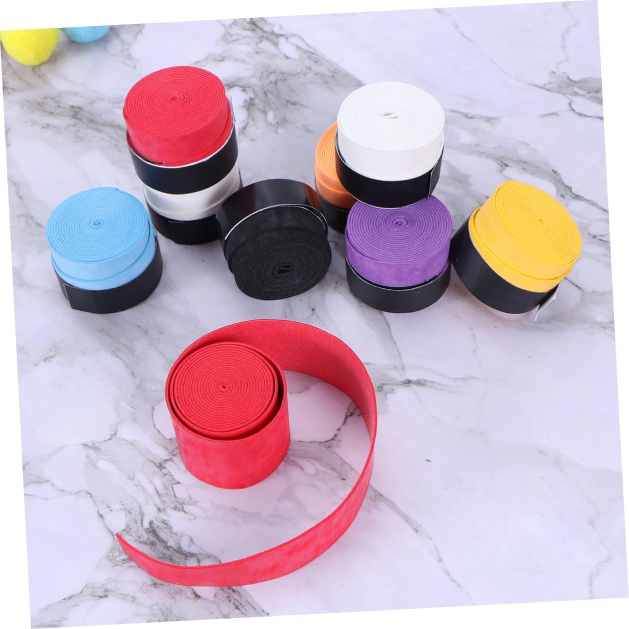 9pcs Tennis Racket Overgrip Tape Badminton Racket Grip Absorbent Non-Slip Overgrip for Squash Pickball and Fishing Rods Random Color