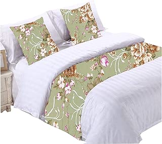 Twelve European Style Bed Scarf Bed Runner Blue Floral Bedding Cover For Home Hotel Decor 19 7x94 5in Bed Runners Scarves