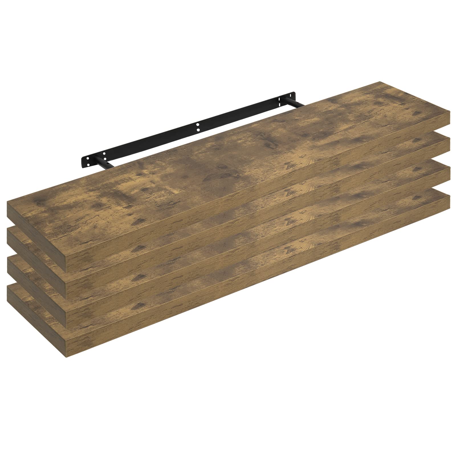 WOLTU Estanteria Pared, Estante Flotante, Juego de 4 Estante Pared de Madera de MDF, para salón, Cocina, Pasillo RG9316hov-4