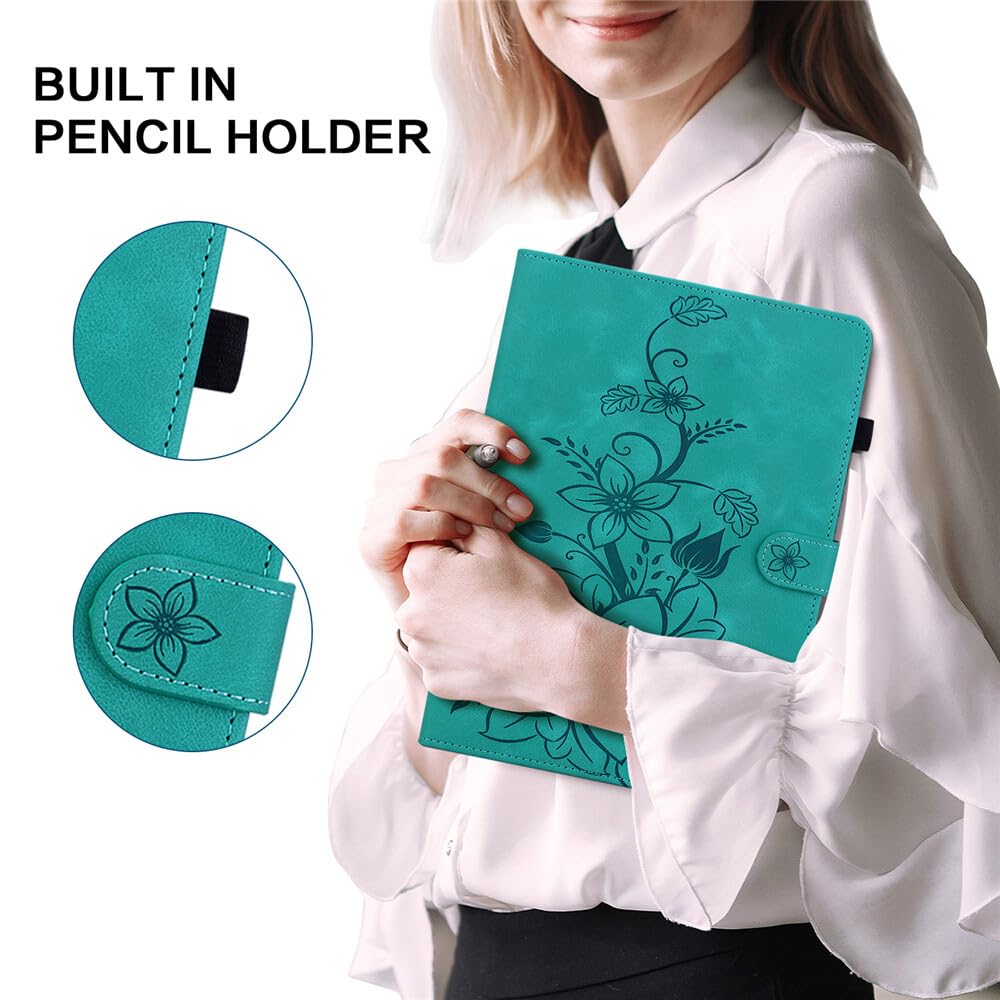 Generic Étui compatible avec iPad Air 3e génération 10.5 2019 (couleur : noir) étui à rabat en cuir intelligent à motif floral résistant aux chocs