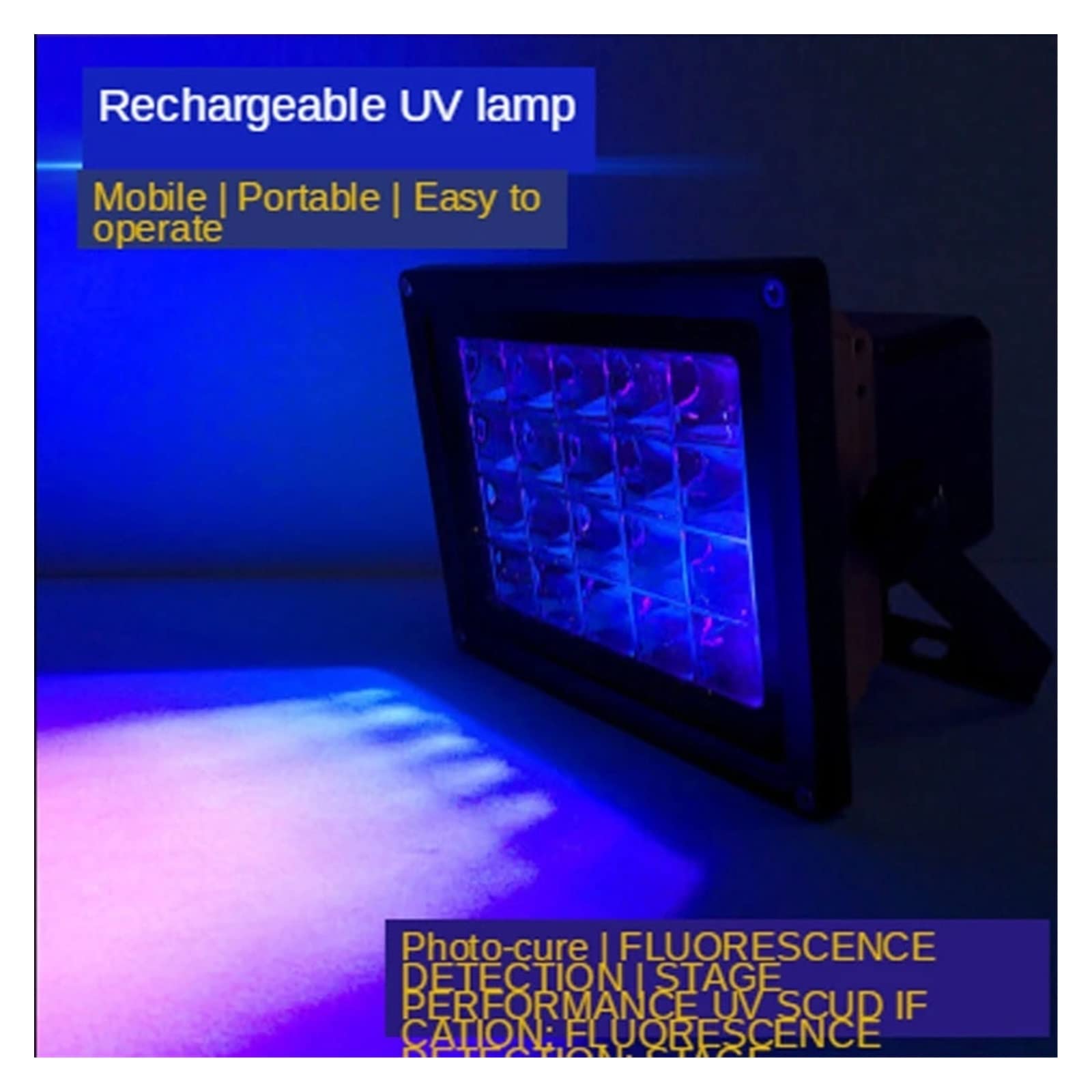 Lampe de polymérisation UV, 365nnm 395nm 405nm LED lampe de polymérisation de Gel UV 200W Charge Portable SLA DLP 3D bricolage résine UV processus de polymérisation lumière de scène(405nm)