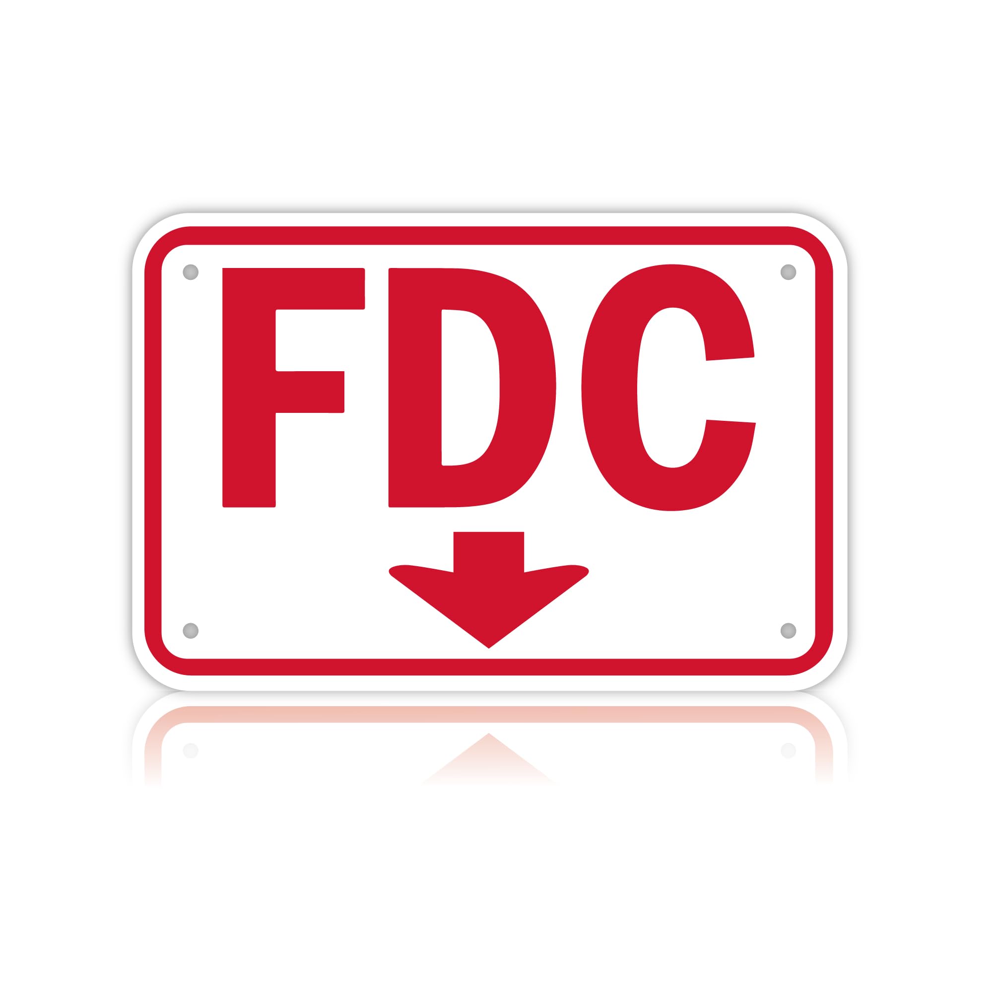 FDC Sign 12" x 18", Engineer Grade Honeycomb Reflective Aluminum, Fire Department Connection Sign 60 MIL, 1 Pack, Rust Free Aluminum, UV Protected, Weather Resistant, Waterproof, Durable Ink, Wall Mount