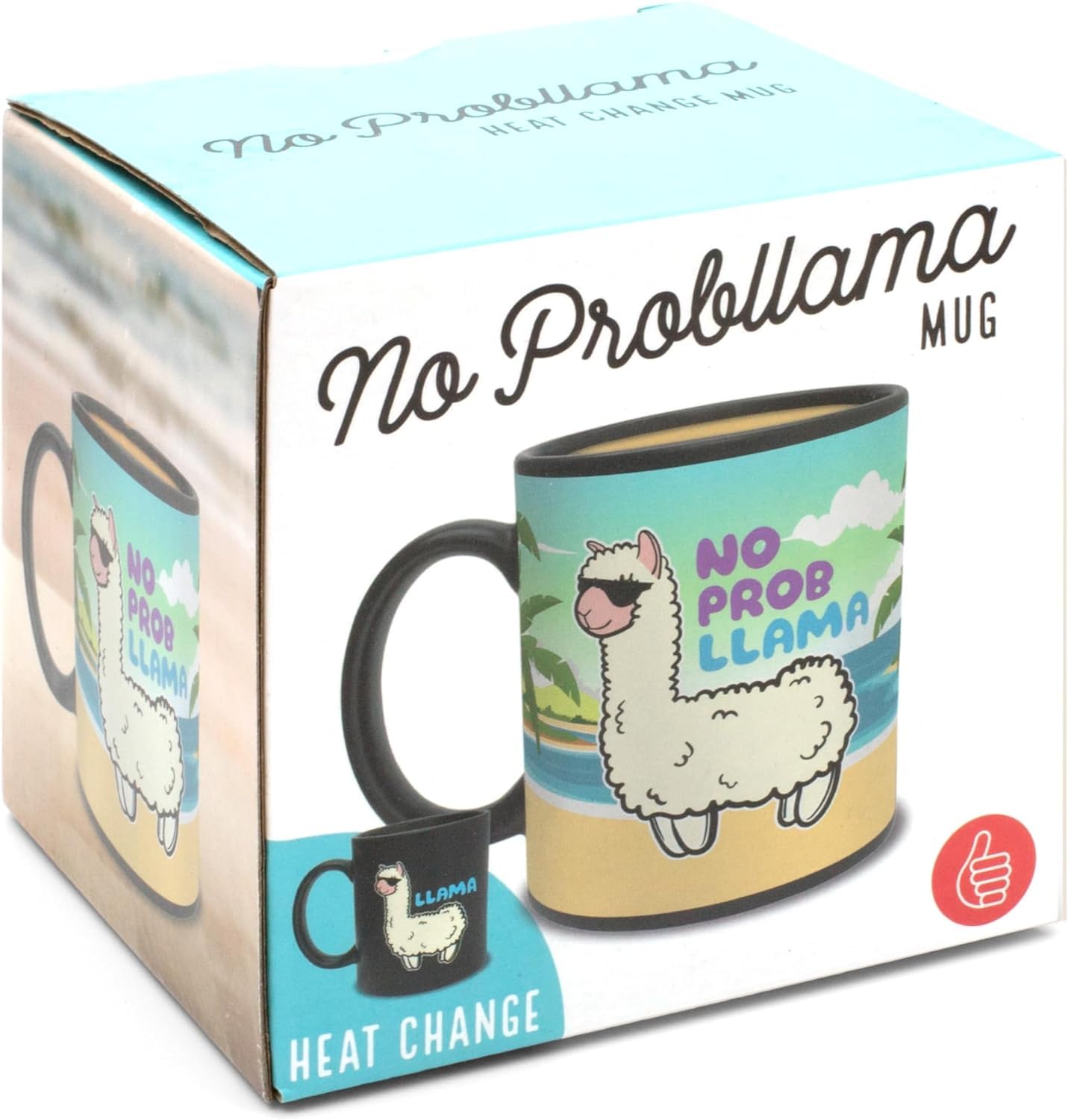 MVS Wholesale NoProbLlama Heat Changing Coffee Cup, Funny Novelty Llama Mug, Practical Joke Mug, Office Secret Santa Mug, Gifts for Men or Women