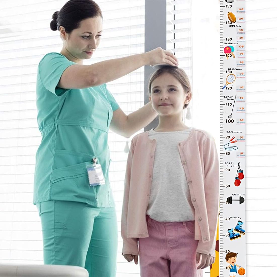 1 Pièce Toise Murale Enfant Stickers Muraux: Sticker Mural Auto-Adhésif Autocollant Mural De Croissance Mesure De La Hauteur Pour Chambre D'Enfant Chambre Salon Décoration Chambre (200*16Cm)