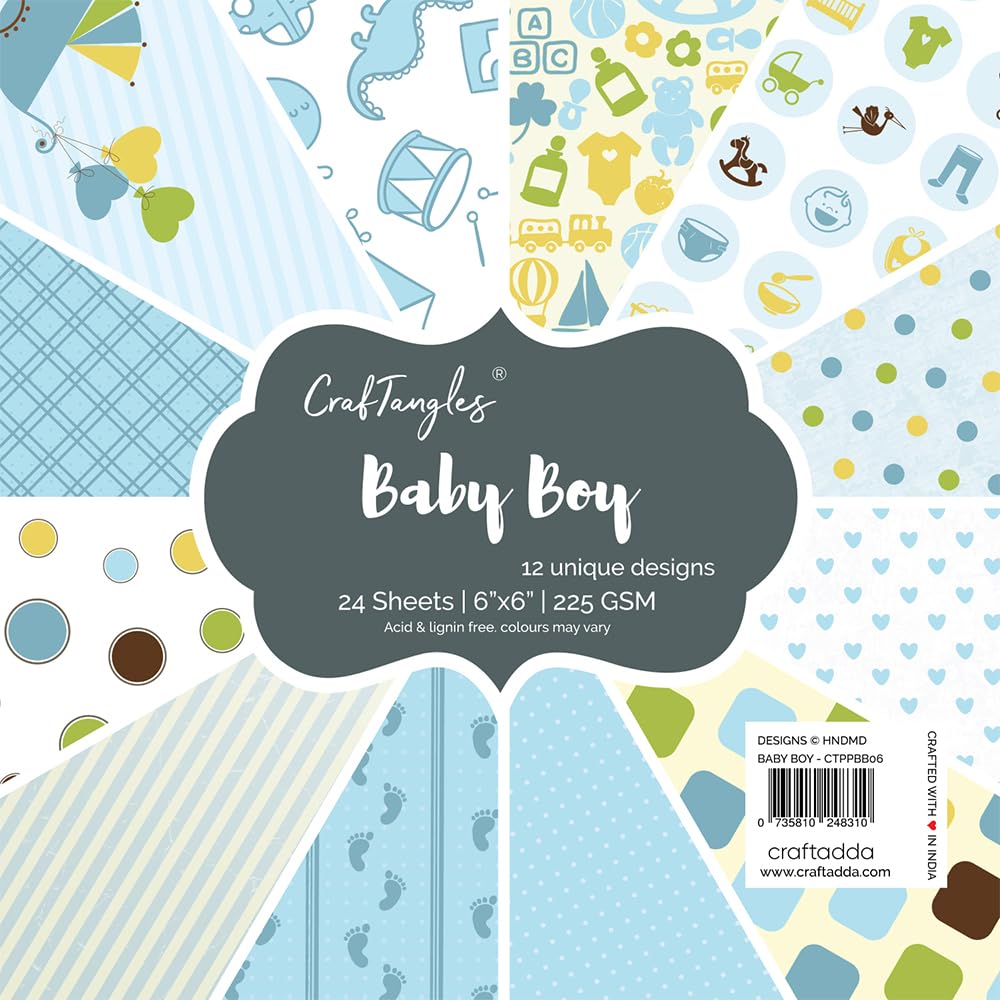 CrafTangles Scrapbooking Paper Pack - Baby Boy (6X6")-image-24