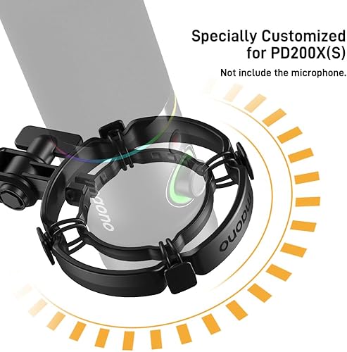 Miniatura 2 de MAONO PD200XPD200XS - Soporte de micrófono profesional personalizado que reduce el ruido de vibración, soporte de choque extraíble para micrófonos
