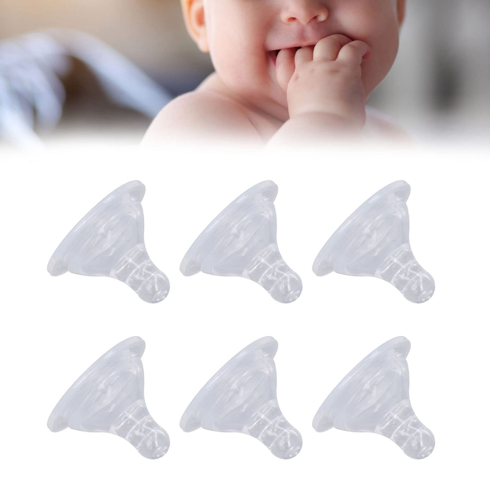 VBESTLIFE Baby Pacifier, 10pcs Infant Silicone Nipples, Bottle Replacement Feeding Nipples for 0 to 6 Months Old Baby