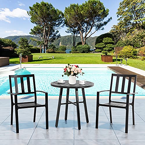 Shintenchi 3 Piece Patio Setï¼ŒOutdoor Bistro Set,Patio Dining Furniture Set,All-Weather Patio Furniture for Small Space, Deck, Lawn,Porch, Table and Chair Set, For Garden Balcony,Black